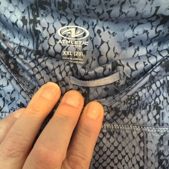 Athletic Works Blue Snake Print Biker Shorts - Picture 2 of 3